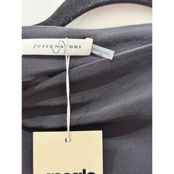 Josie x Natori Asymmetrical Ruched Cowl Neck Midi Dress Black Women's Size XS/ S - Picture 3 of 4